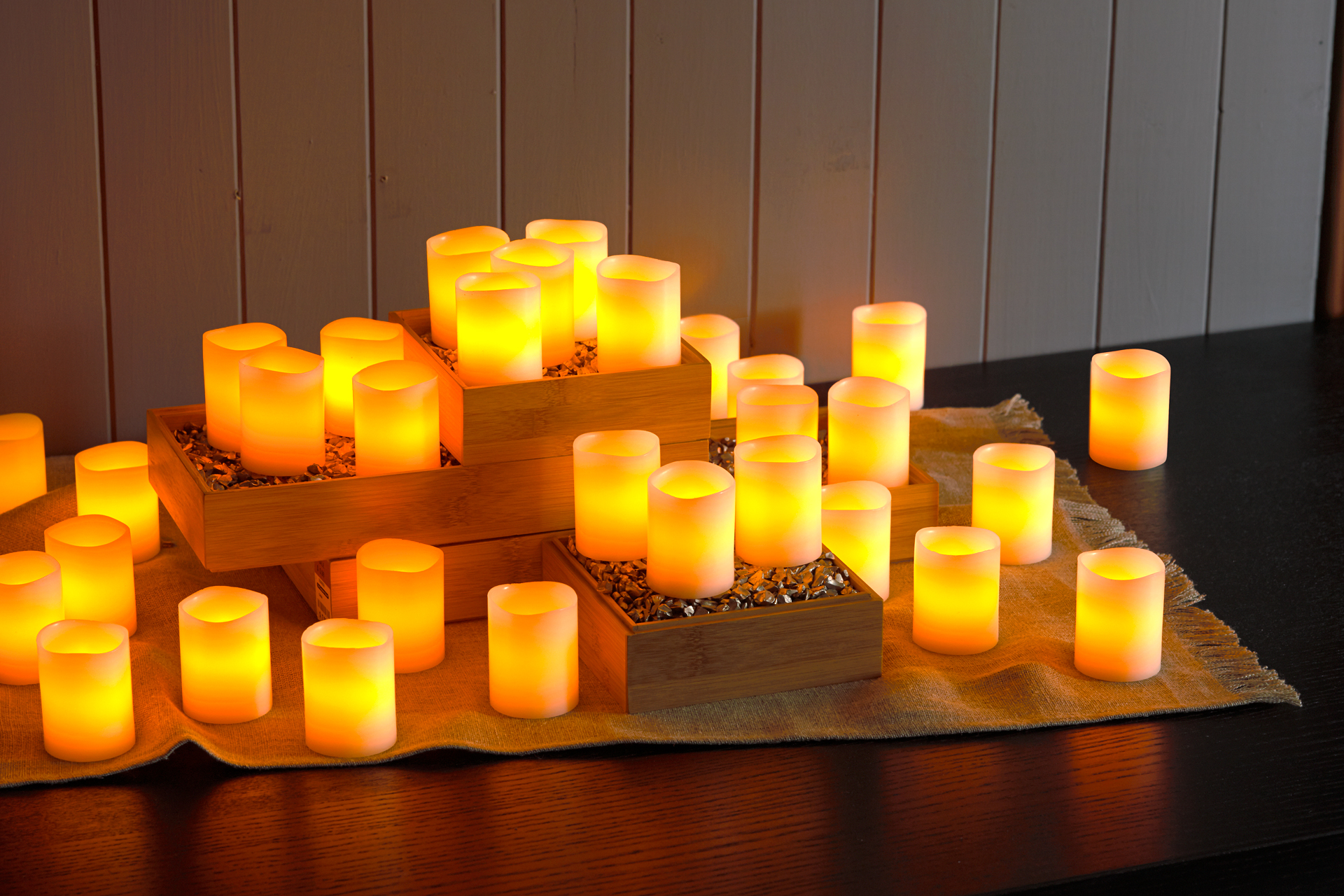 LED Basics Flameless Real Wax Mini Votives w/Batteries 4pk Matchless Candle Co 